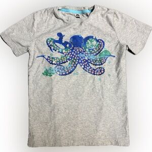 Tea Collection Gray Octopus Kids T-Shirt 10